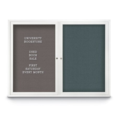 United Visual Products Corkboard, 96"x48", Cloud/Black UV435H-BLACK-CLOUD